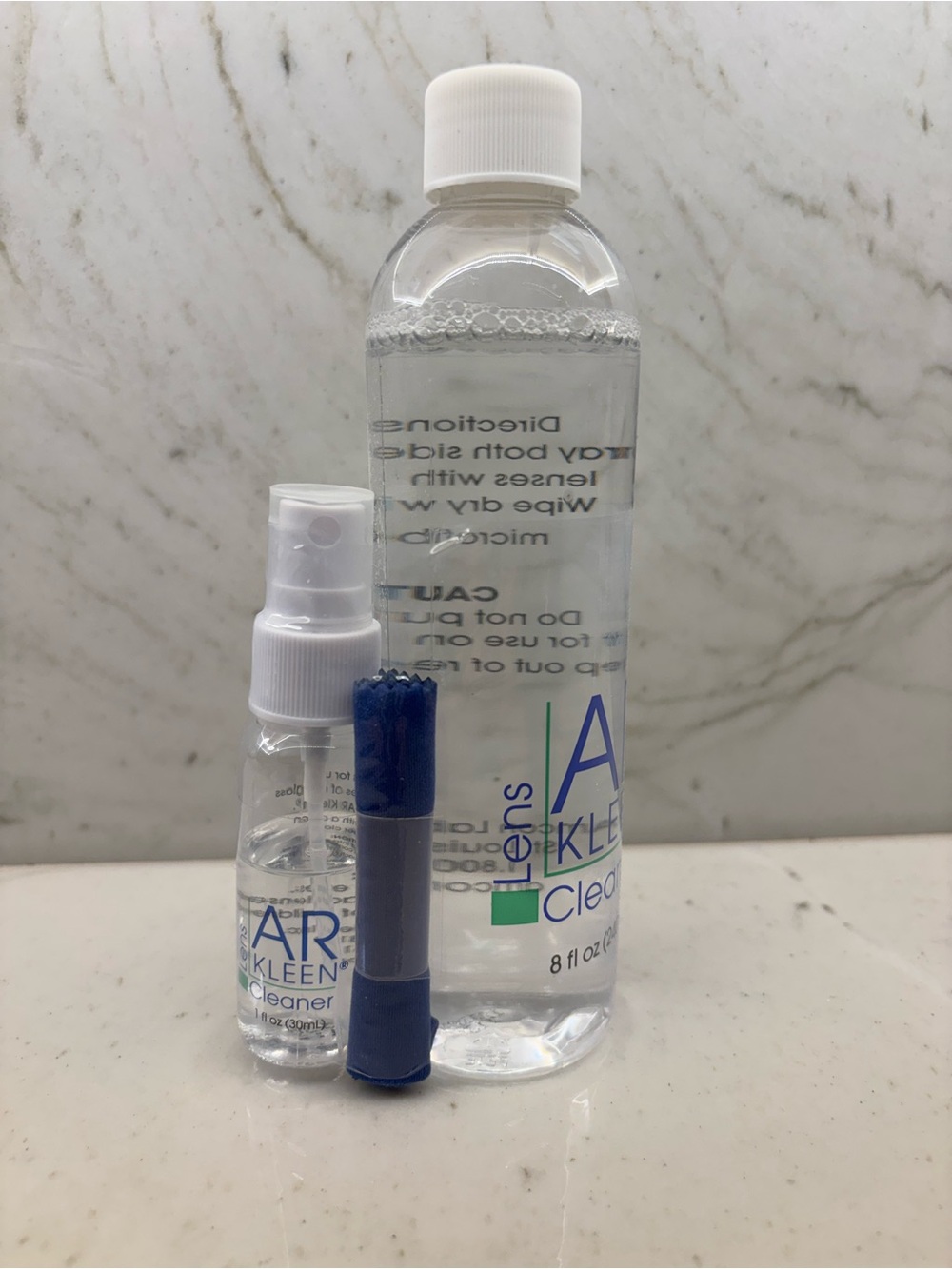 New AR Kleen Multi-Purpose Lens Cleaner Kit w/Cloth 8oz and 1oz Glasses